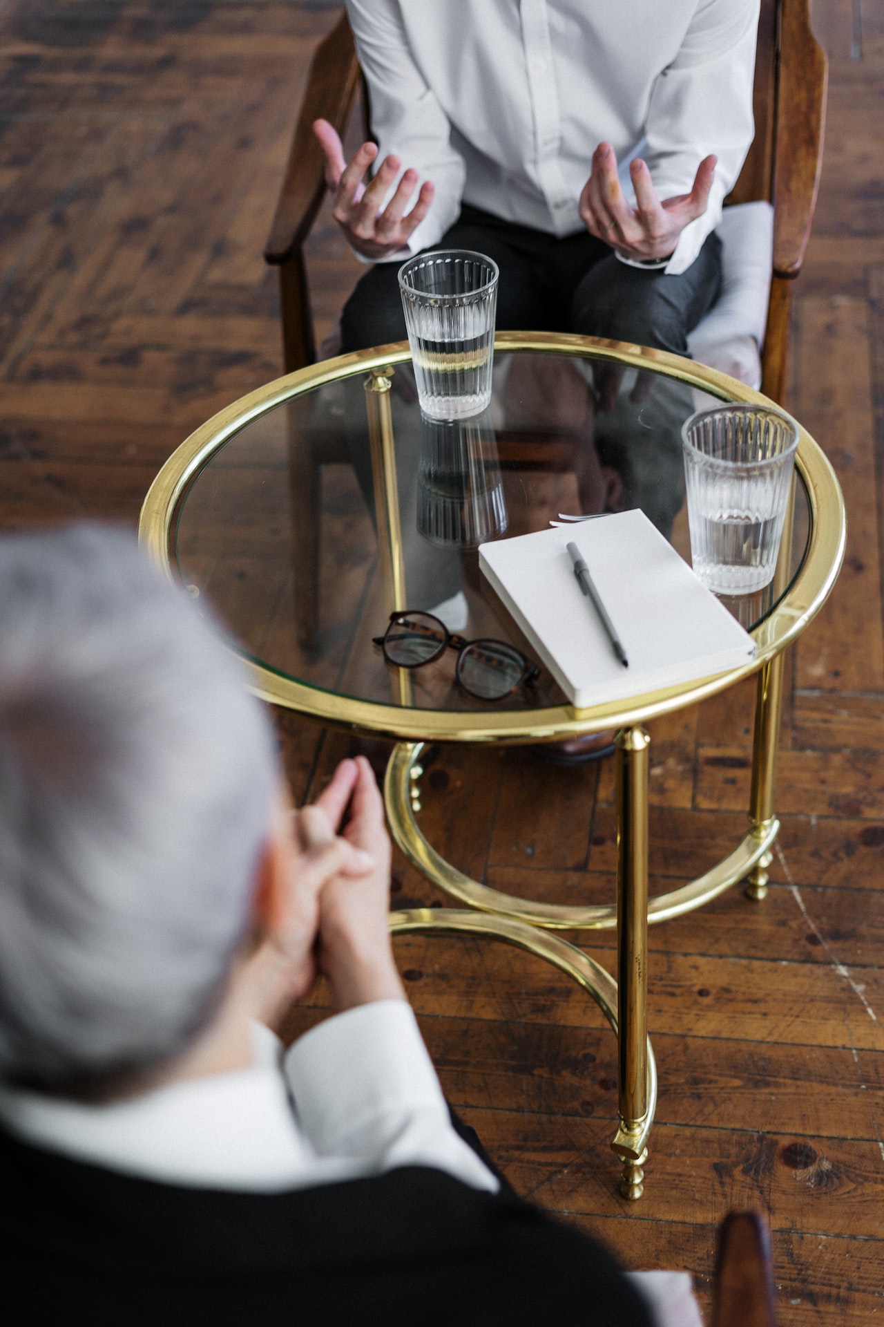 person at therapy for substance abuse disorder